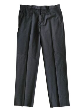Custom Made Size 36x32 Men's Black Dress Pants Wool With Satin Lining